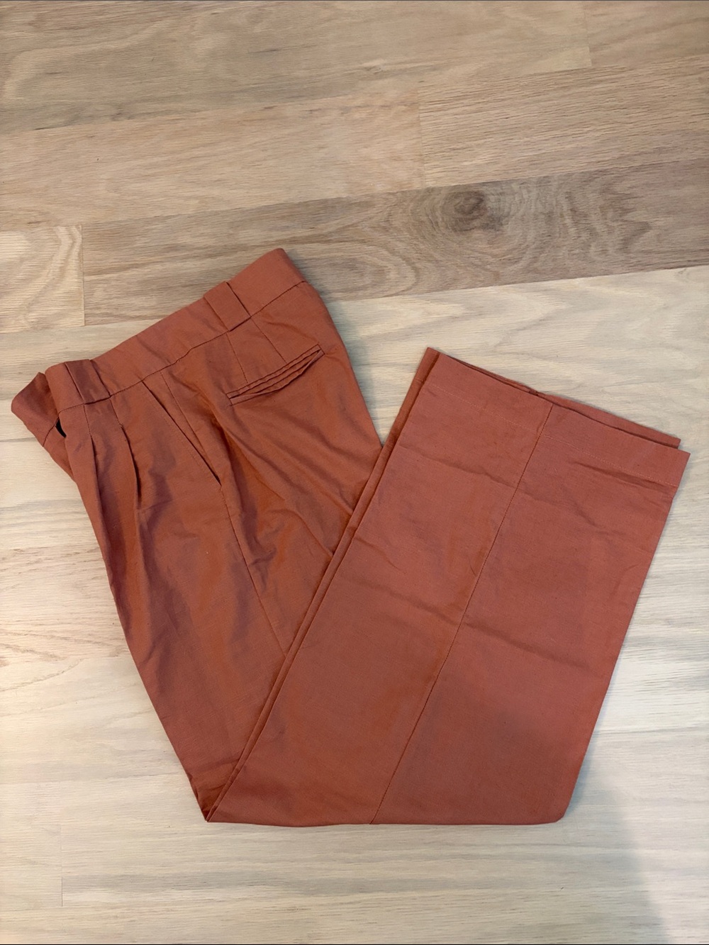 Dillard’s Blu Pepper Juniors Rust-Orange Pleated Trousers, L, NWOT, cute! READ